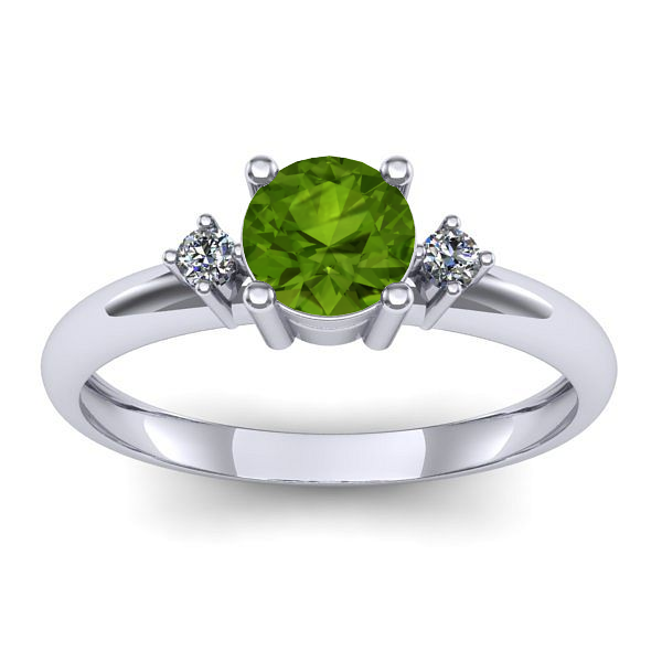 Inel de logodna cu peridot rotund