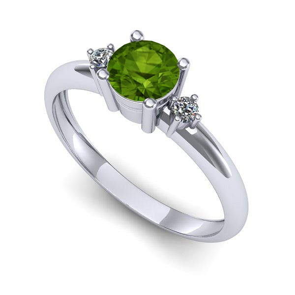 Inel din aur alb cu peridot