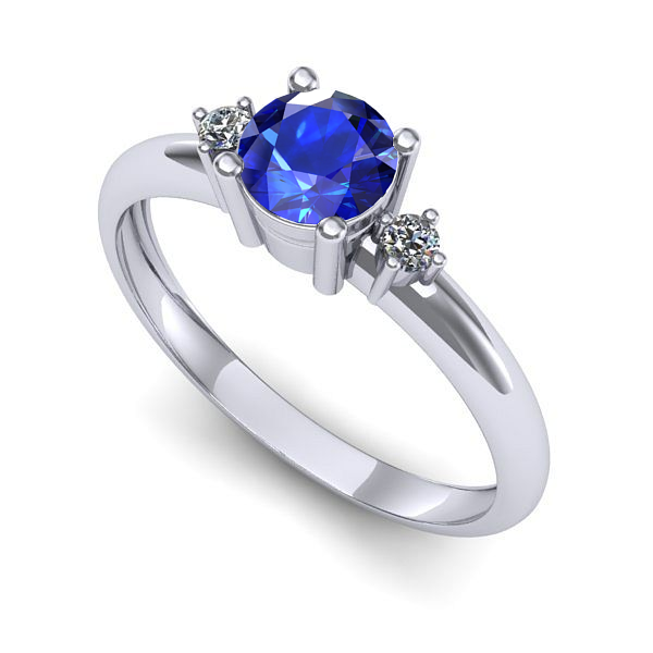 Inel din aur alb cu safir