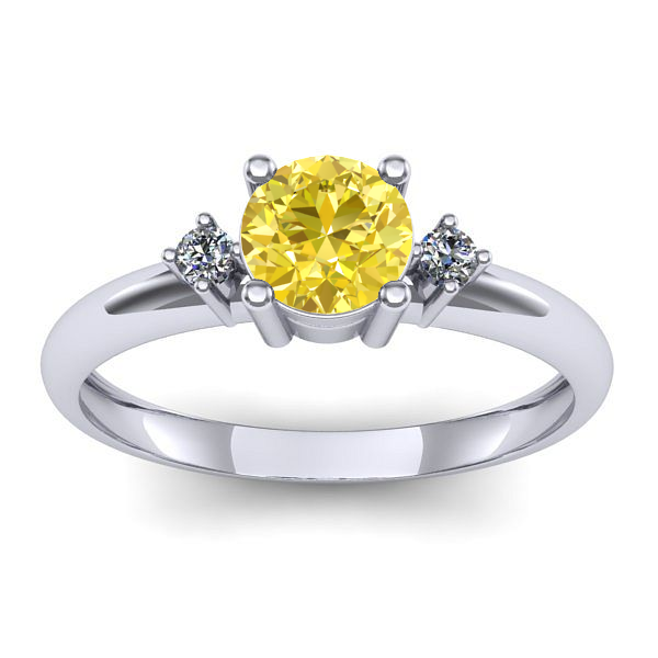 Inel logodna cu safir galben rotund