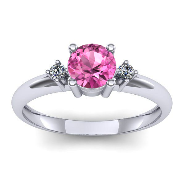 Inel cu safir roz rotund