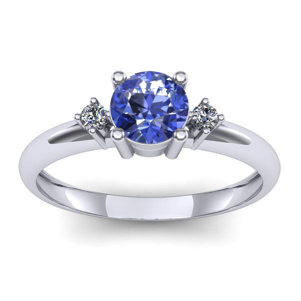 Inel logodna cu tanzanit rotund