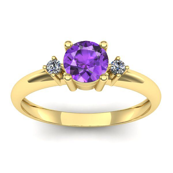 Inel de logodna cu ametist rotund