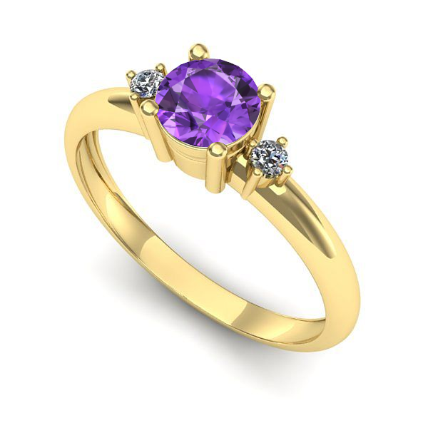 Inel din aur galben cu ametist