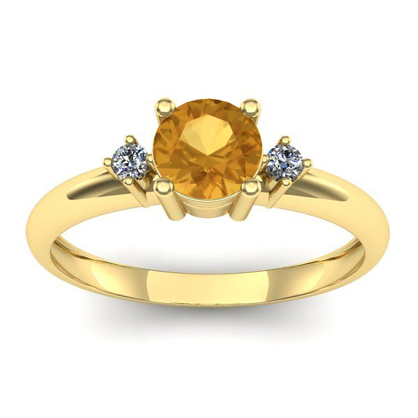 Inel de logodna cu citrin rotund
