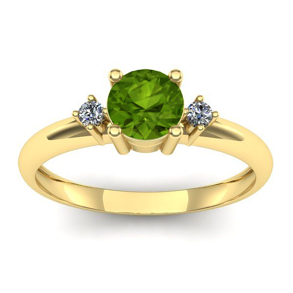 Inel logodna cu peridot rotund