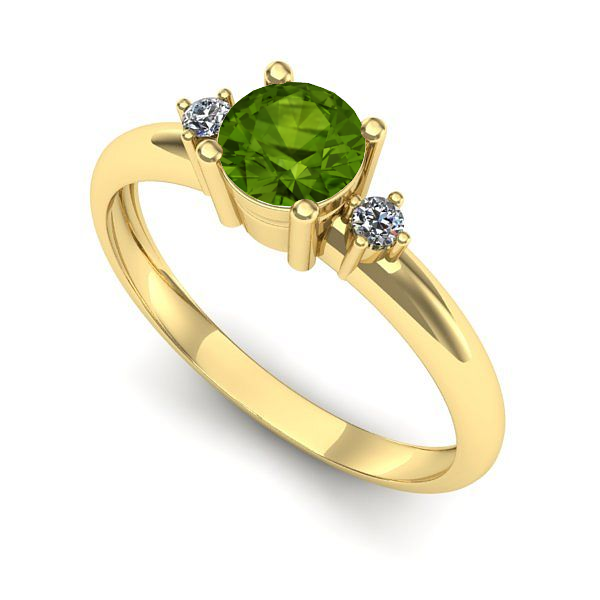 Inel din aur galben cu peridot