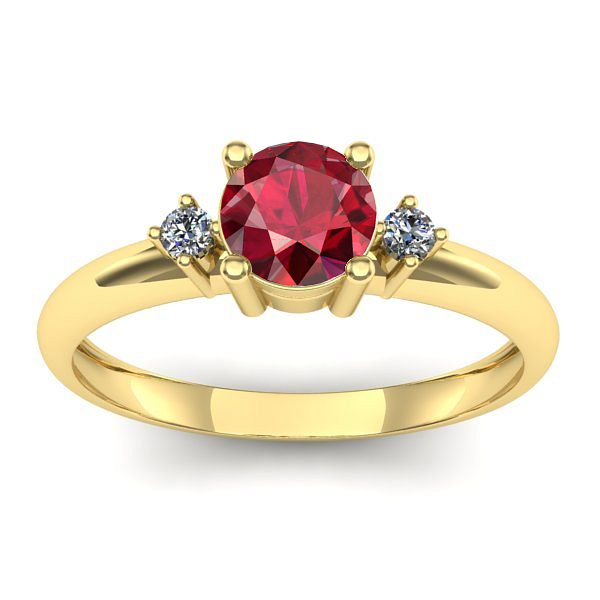 Inel logodna cu rubin rotund