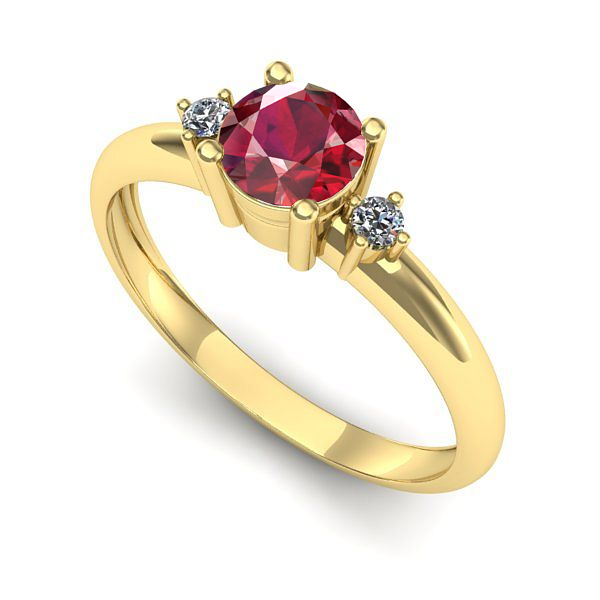 Inel din aur galben cu rubin