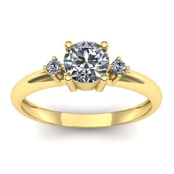 Inel cu diamant de laborator rotund