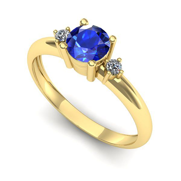 Inel din aur galben cu safir