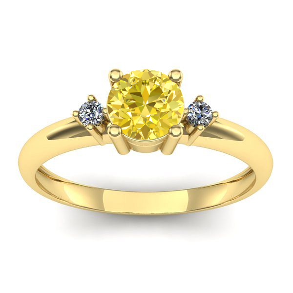 Inel de logodna cu safir galben rotund