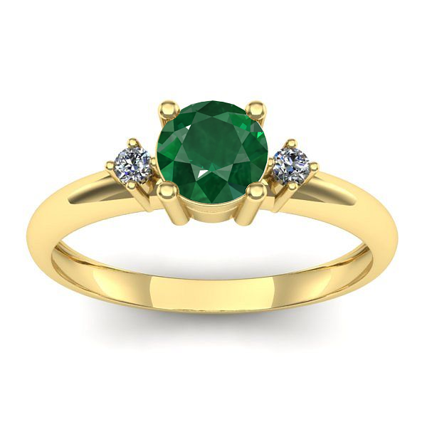 Inel de logodna cu smarald rotund