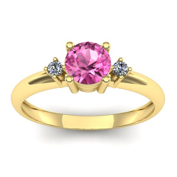Inel de logodna cu safir roz rotund