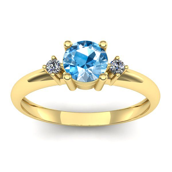 Inel logodna cu topaz blue rotund
