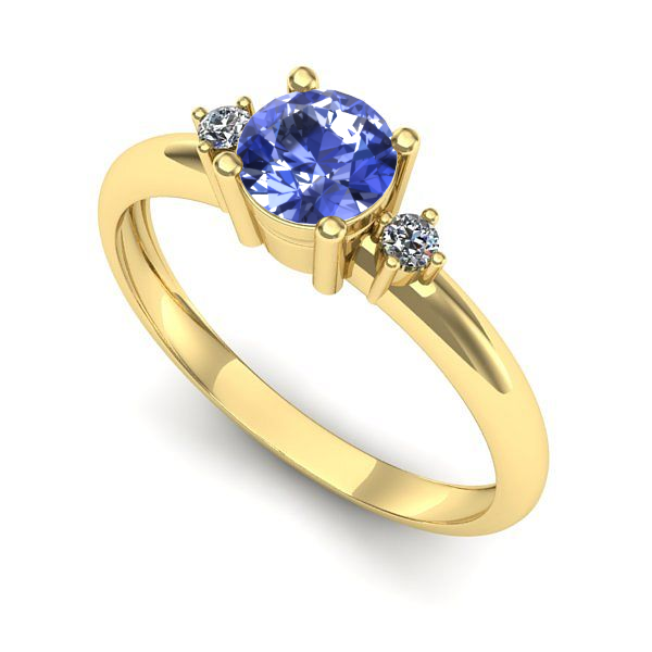 Inel logodna din aur galben cu tanzanit