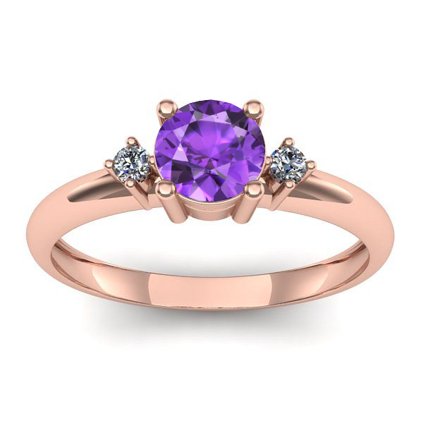 Inel cu ametist rotund