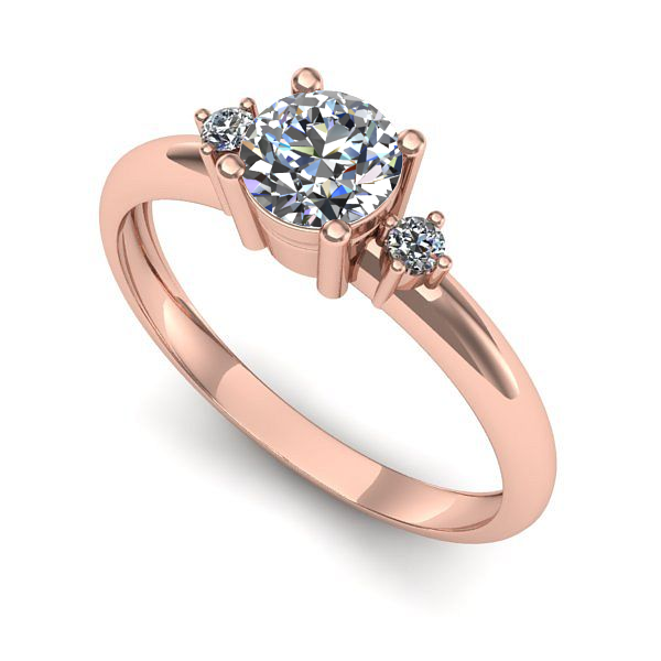 Inel din aur roz cu diamant