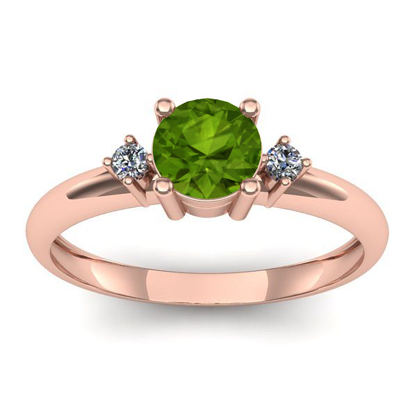 Inel cu peridot rotund