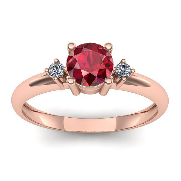 Inel cu rubin rotund