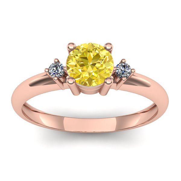 Inel de logodna cu safir galben rotund