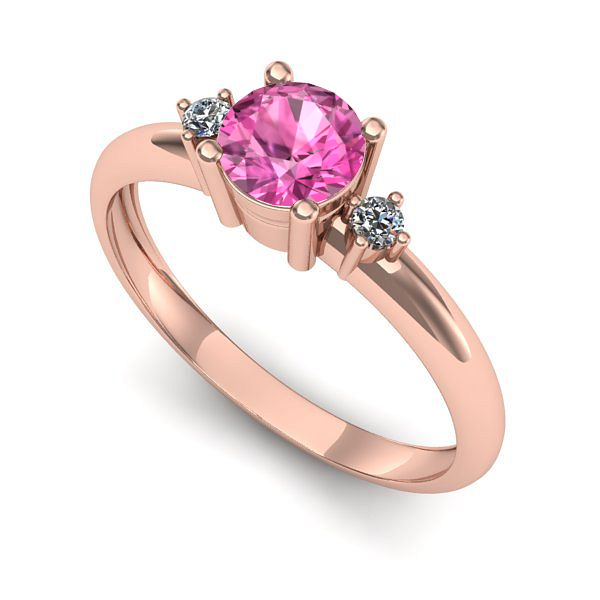 Inel din aur roz cu safir roz