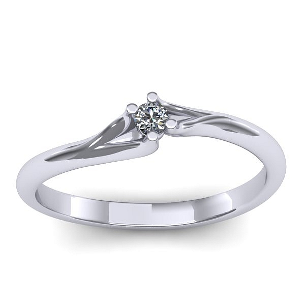 Inel logodna cu diamant rotund