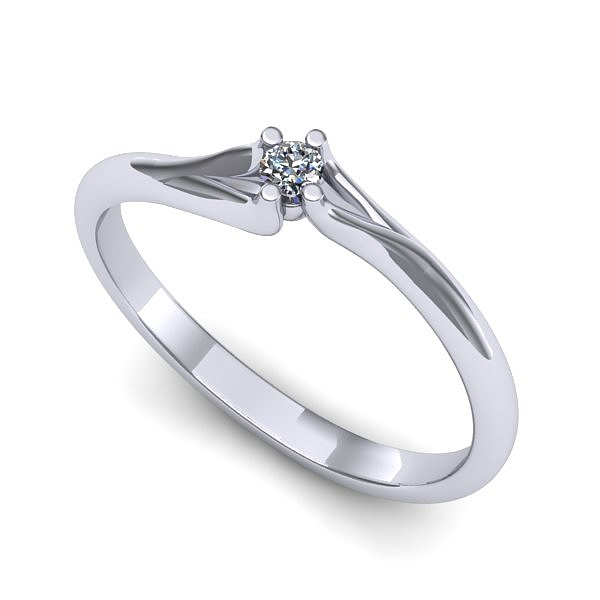 Inel de logodna din aur alb cu diamant