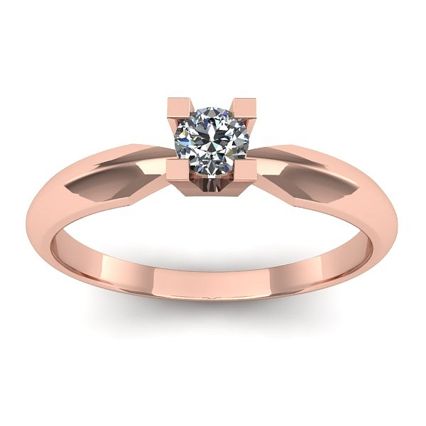 Inel cu diamant rotund