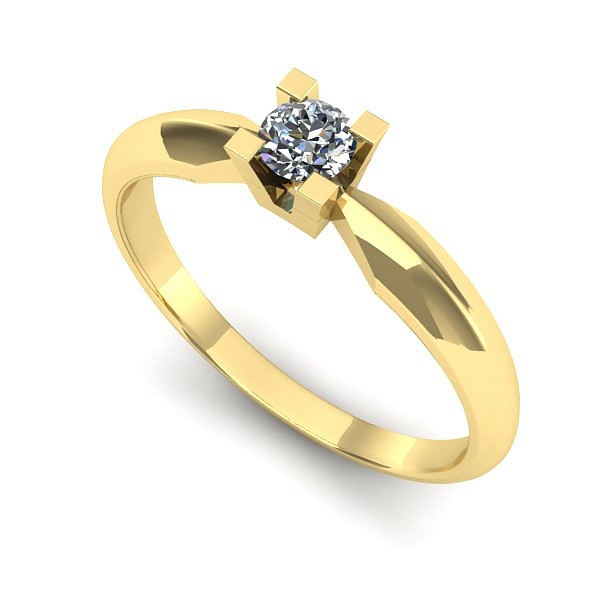 Inel logodna din aur galben cu diamant