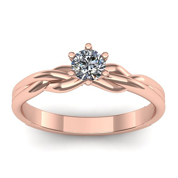 Inel cu diamant rotund