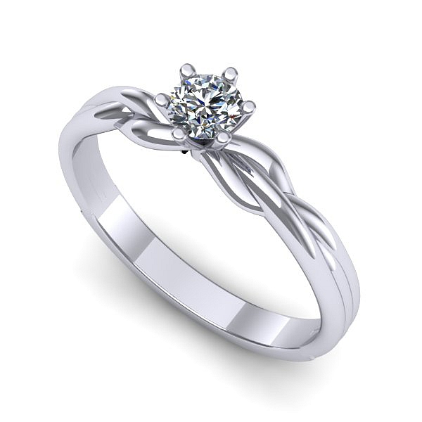 Inel logodna din aur alb cu diamant