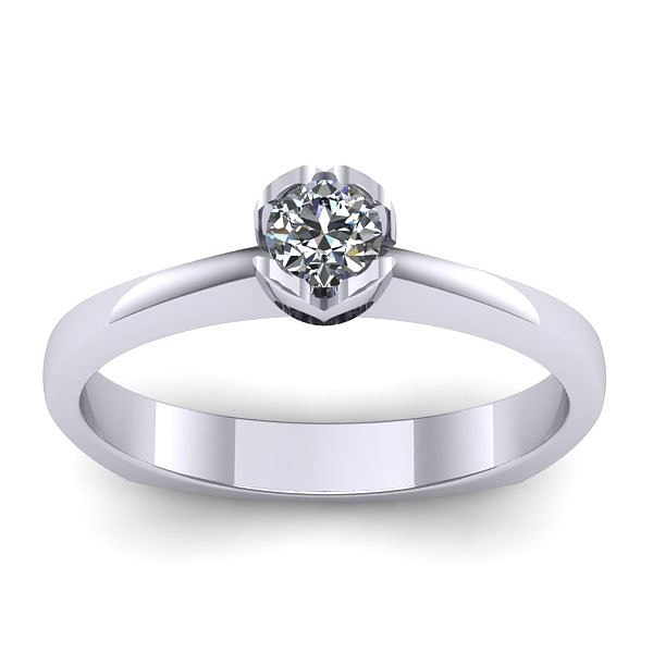 Inel cu diamant rotund