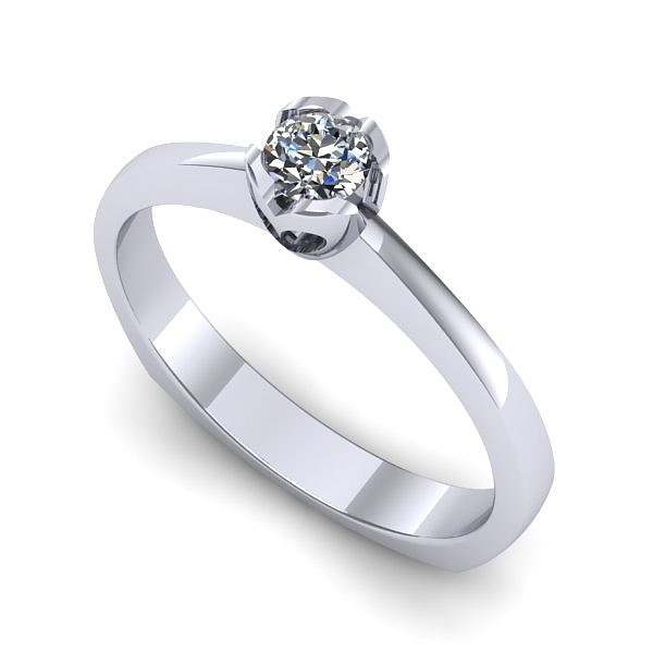 Inel de logodna din aur alb cu diamant