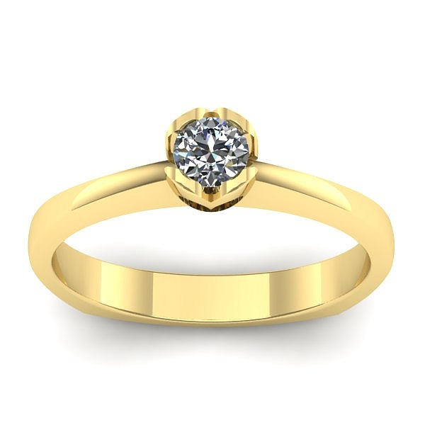 Inel cu diamant rotund