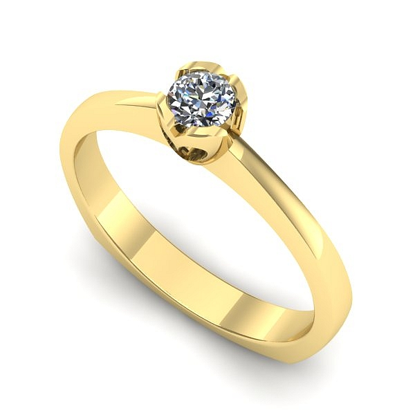 Inel logodna din aur galben cu diamant
