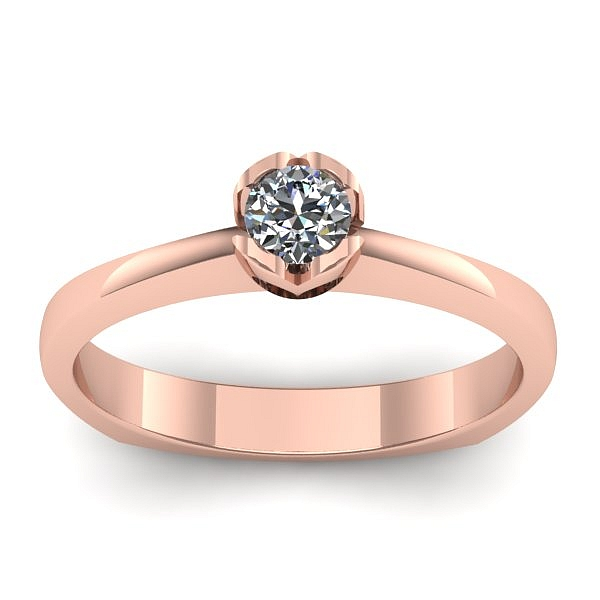 Inel cu diamant rotund