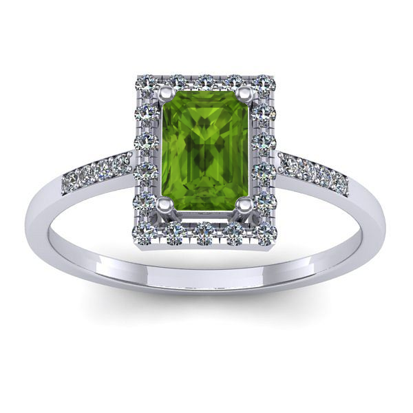 Inel cu peridot dreptunghiular