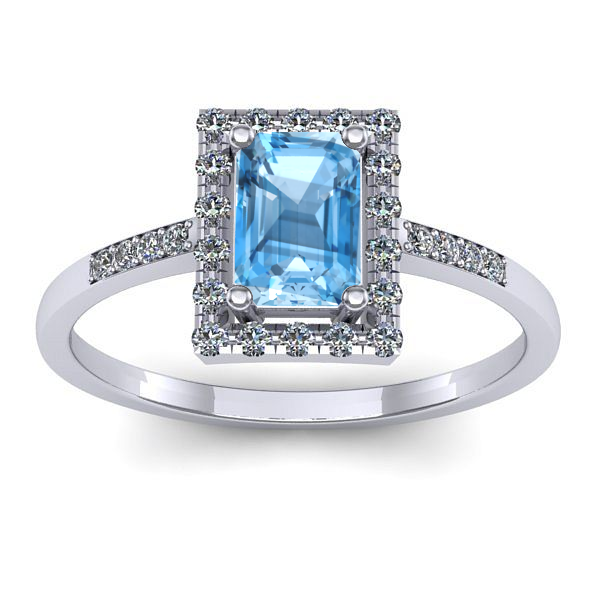 Inel de logodna cu topaz blue dreptunghiular