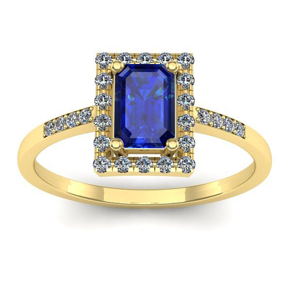 Inel de logodna cu safir dreptunghiular