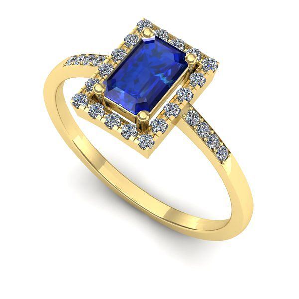 Inel din aur galben cu safir