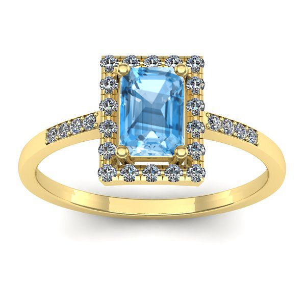 Inel de logodna cu topaz blue dreptunghiular