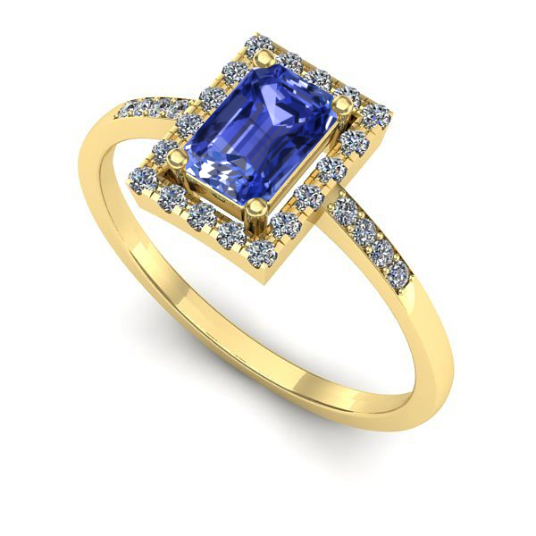 Inel de logodna din aur galben cu tanzanit