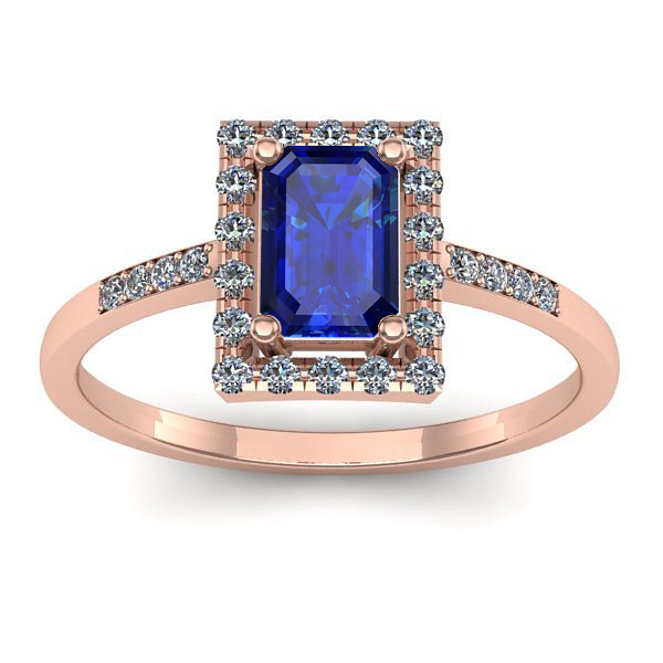 Inel cu safir dreptunghiular