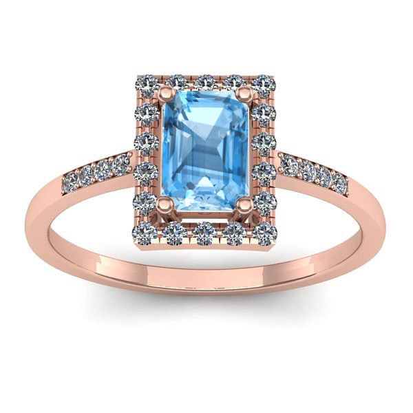 Inel logodna cu topaz blue dreptunghiular