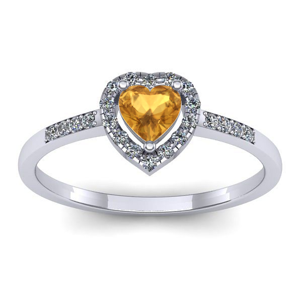 Inel cu citrin inima