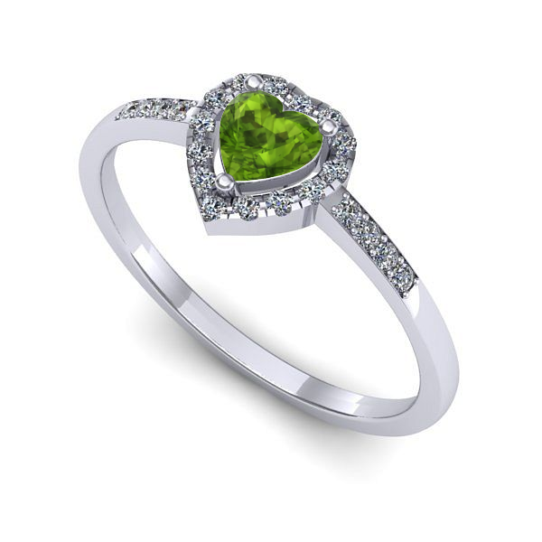 Inel din aur alb cu peridot