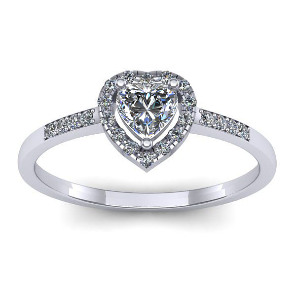 Inel logodna cu safir alb inima