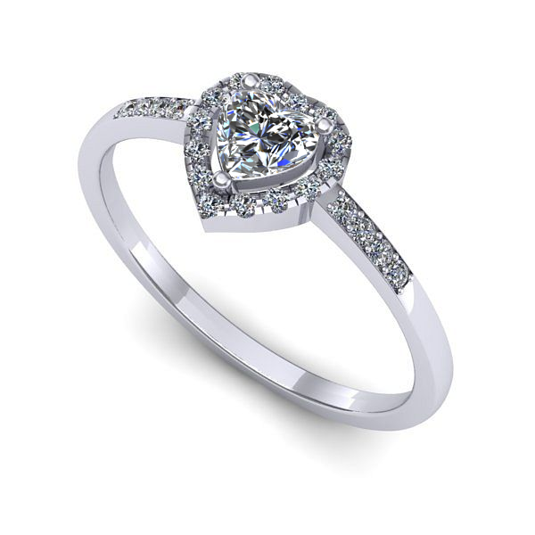 Inel din aur alb cu safir alb