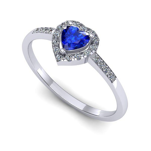 Inel din aur alb cu safir